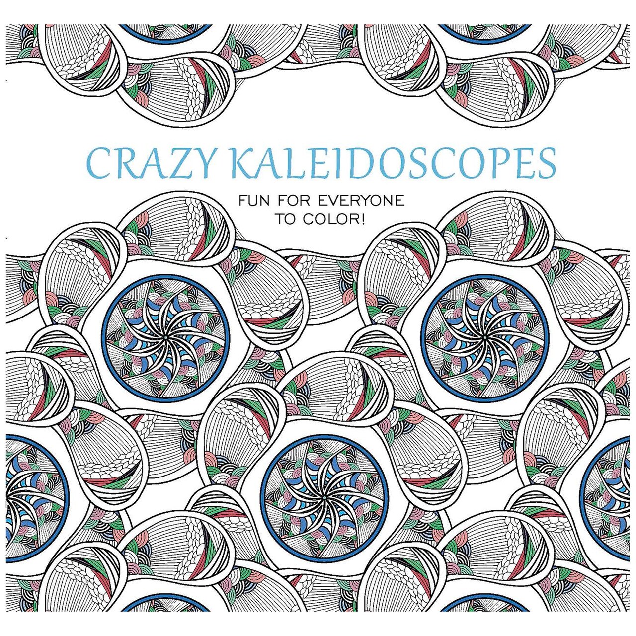 Leisure Arts Crazy Kaleidoscopes Coloring Book – Geometric Adult Coloring Book for Relaxation and Stress Relief – 18 Single-Sided Designs on Premium 8x8 Paper